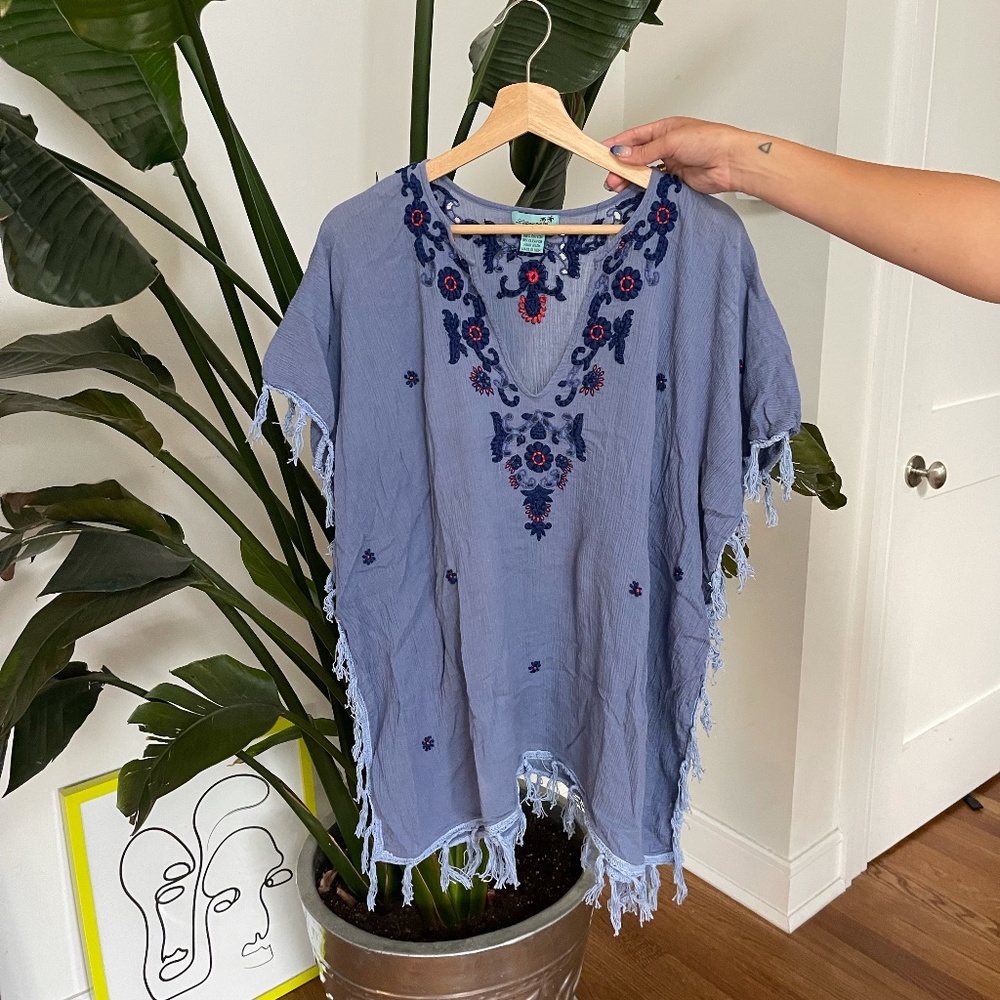 Letarte Embroidered Cover Up, Size Small.